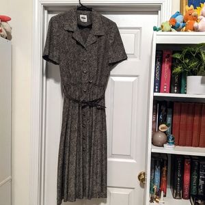 Vintage Black & White Secretary Dress Black